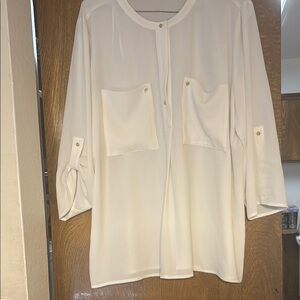Chaus New York -cream, semi sheer, 3/4 sleeve blouse. In excellent condition.